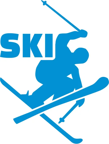 Vektor gaya bebas ski - Stok Vektor