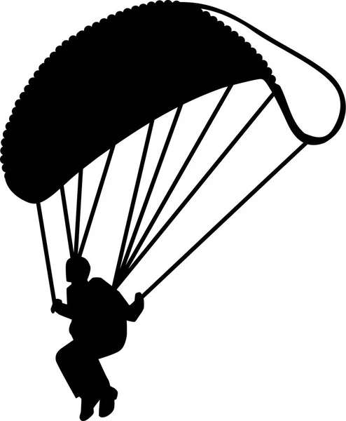 Paracaidismo silueta real — Archivo Imágenes Vectoriales