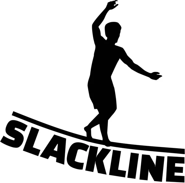 Slackline vector deportivo — Vector de stock