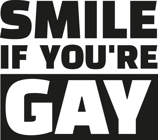 Sorridi se sei gay - T-shirt dicendo — Vettoriale Stock