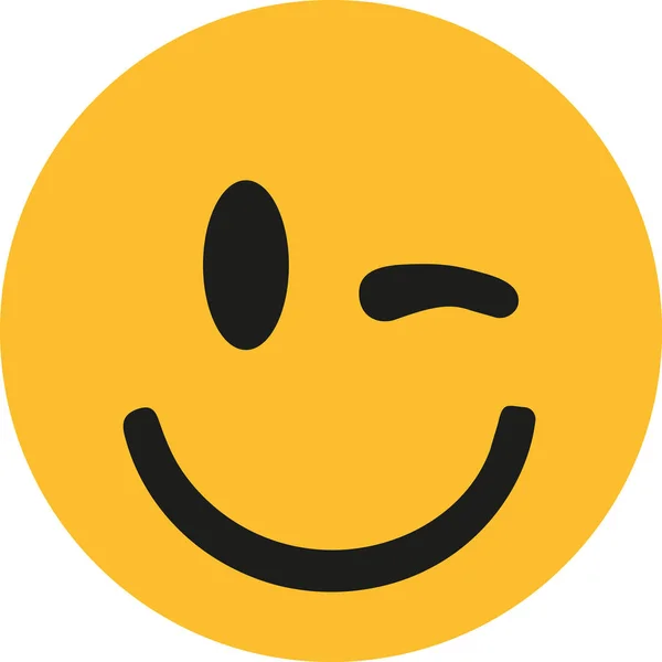 Guiño sonriente amarillo — Vector de stock