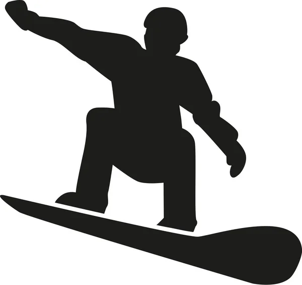 Silhouette egy snowboardos — Stock Vector