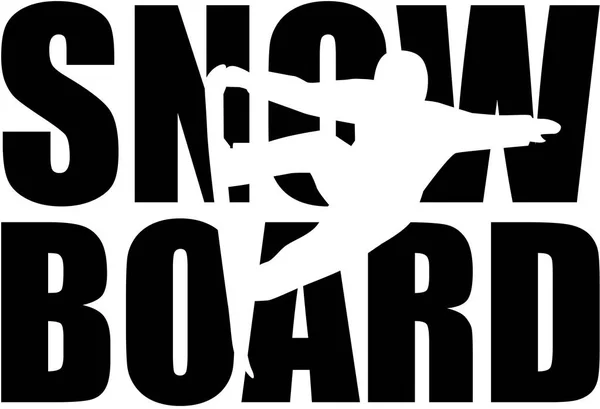 Snowboard szó a kivágott — Stock Vector