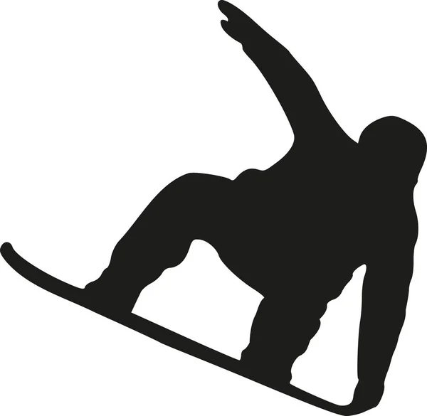 Snowboard silhuett vektor — Stock vektor