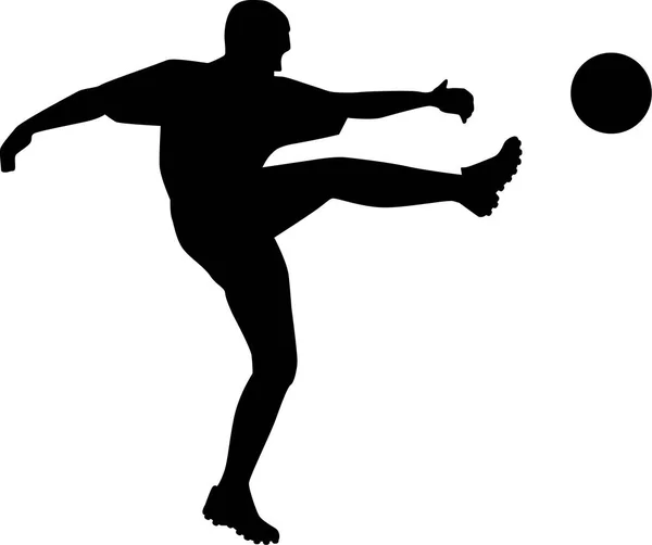 Fotbollsspelare Silhuett — Stock vektor