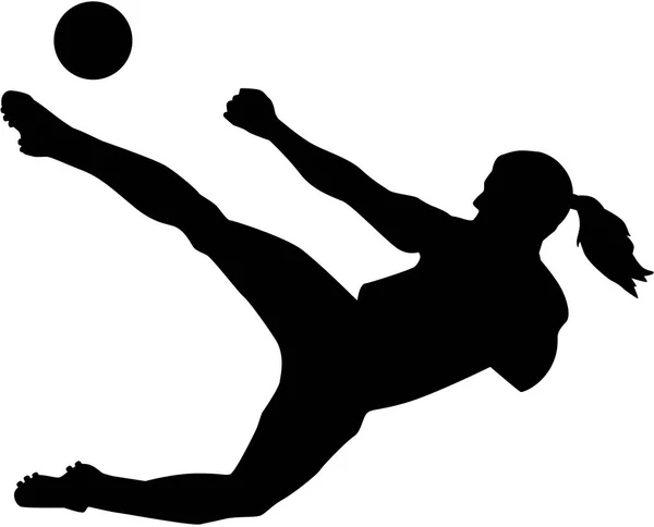 Kvinnlig fotboll spelare kvinna — Stock vektor
