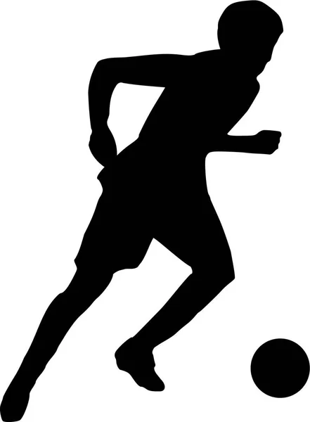 Voetbal speler silhouet Running — Stockvector