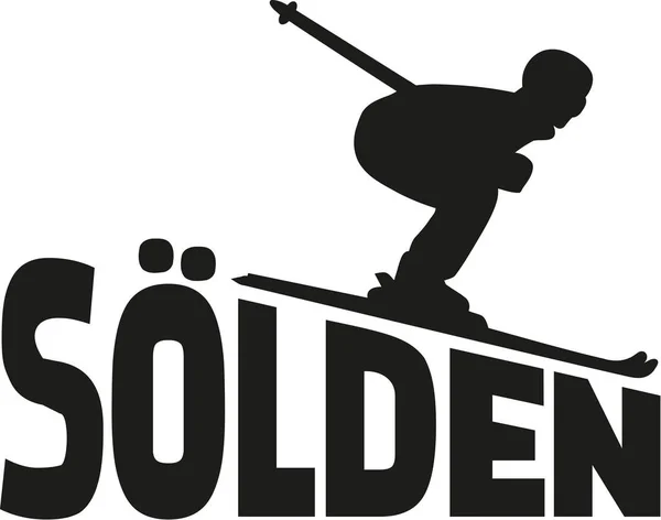 Soelden skiën vector — Stockvector