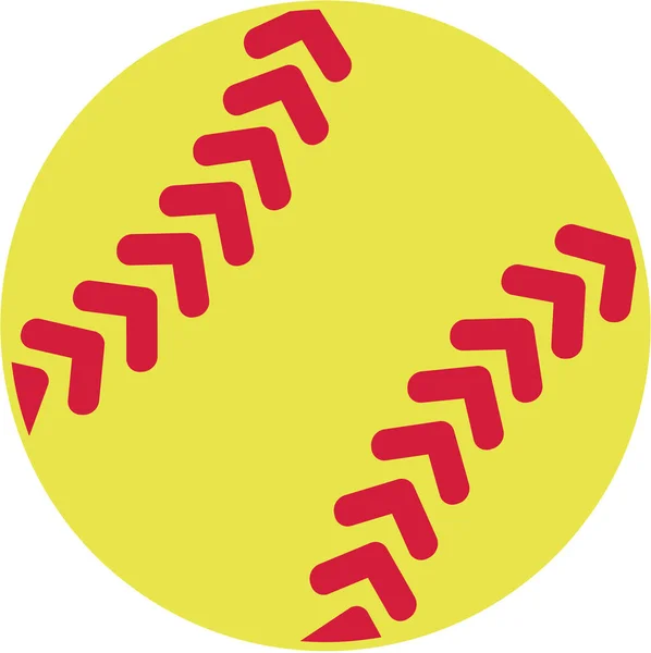 Gelbe Softball-Ikone — Stockvektor