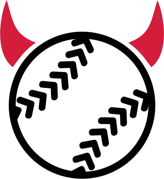 Softball con corna del diavolo — Vettoriale Stock