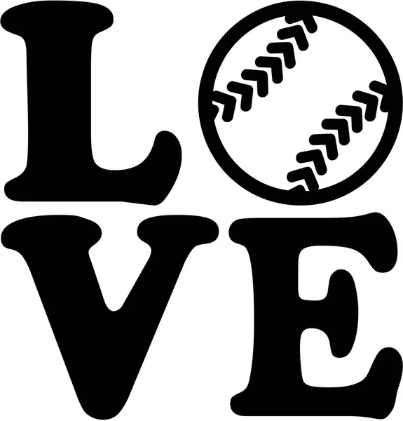 Softball love vector — Stock Vector