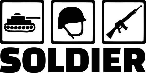 Soldat ikoner Tank hjälm — Stock vektor
