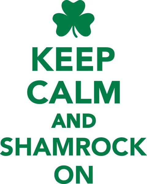 Keep calm and shamrock on — Stock Vector