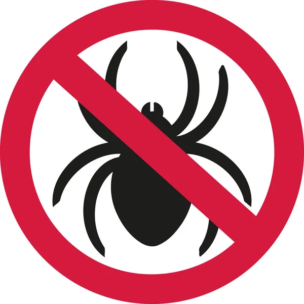 No spiders with ban sign — Stock Vector