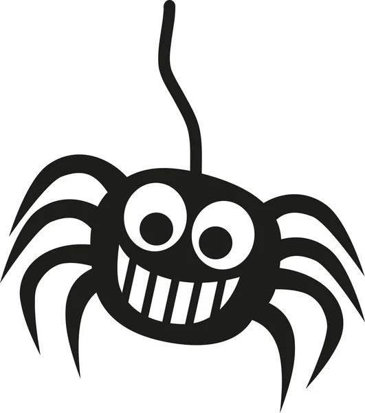 Crazy spider on thread — Stock Vector