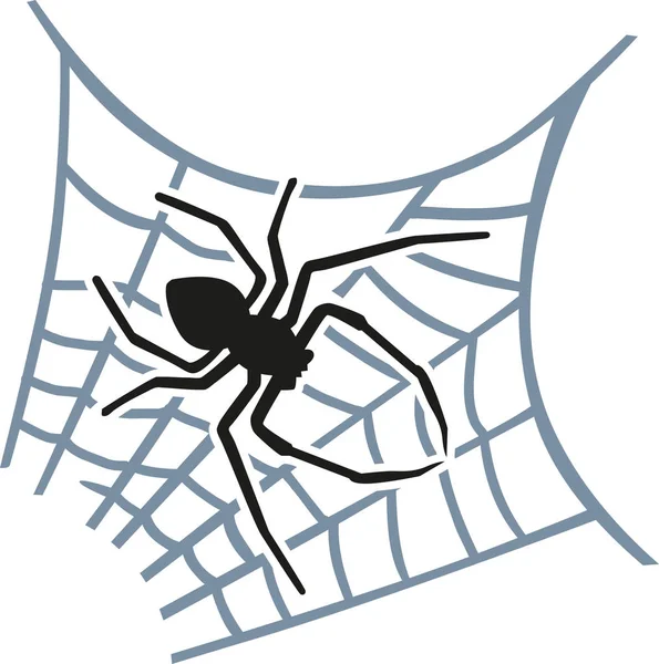 Spider sitting in the web — Stock Vector