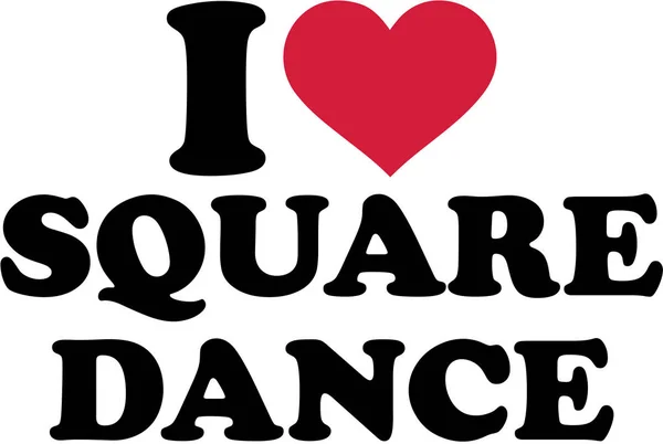 Λατρεύω τετραγωνικός χορός — Διανυσματικό Αρχείο