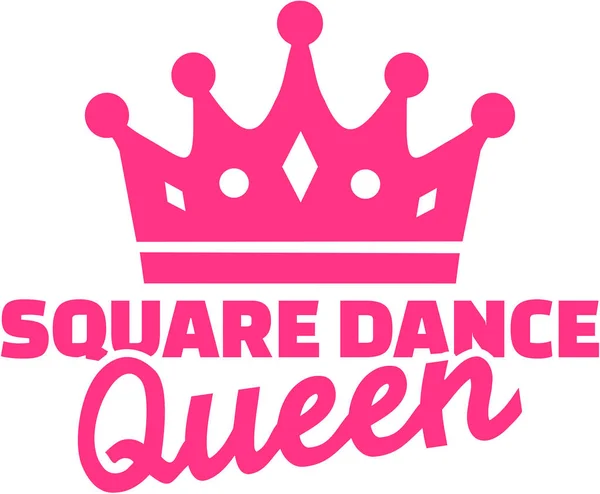 Square dance queen med krona — Stock vektor