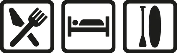 Debout pagayer et manger le sommeil — Image vectorielle