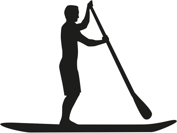 Человек Встань весло — стоковый вектор