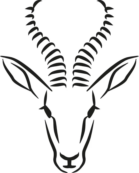 Springbok head caligraphy style Royalty Free Stock Illustrations