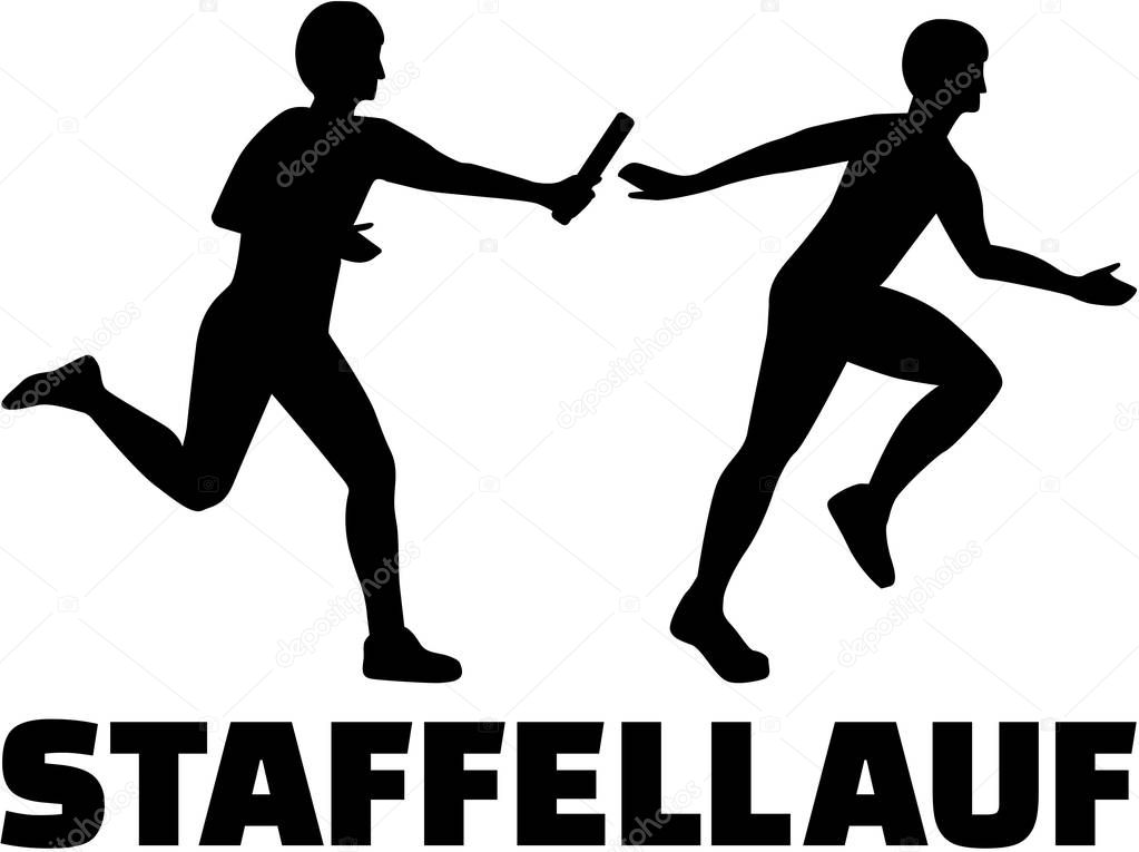 Relay german word with silhouette