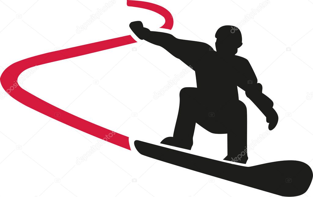 Snowboarding with track winter