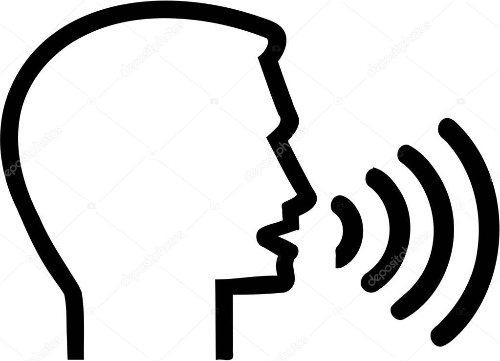 Icon with head speaking Speech therapist — Stock Vector © miceking