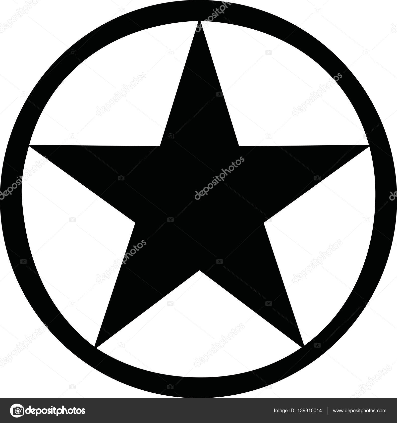 Black Star With Circle Around It Logo Name Star With Black