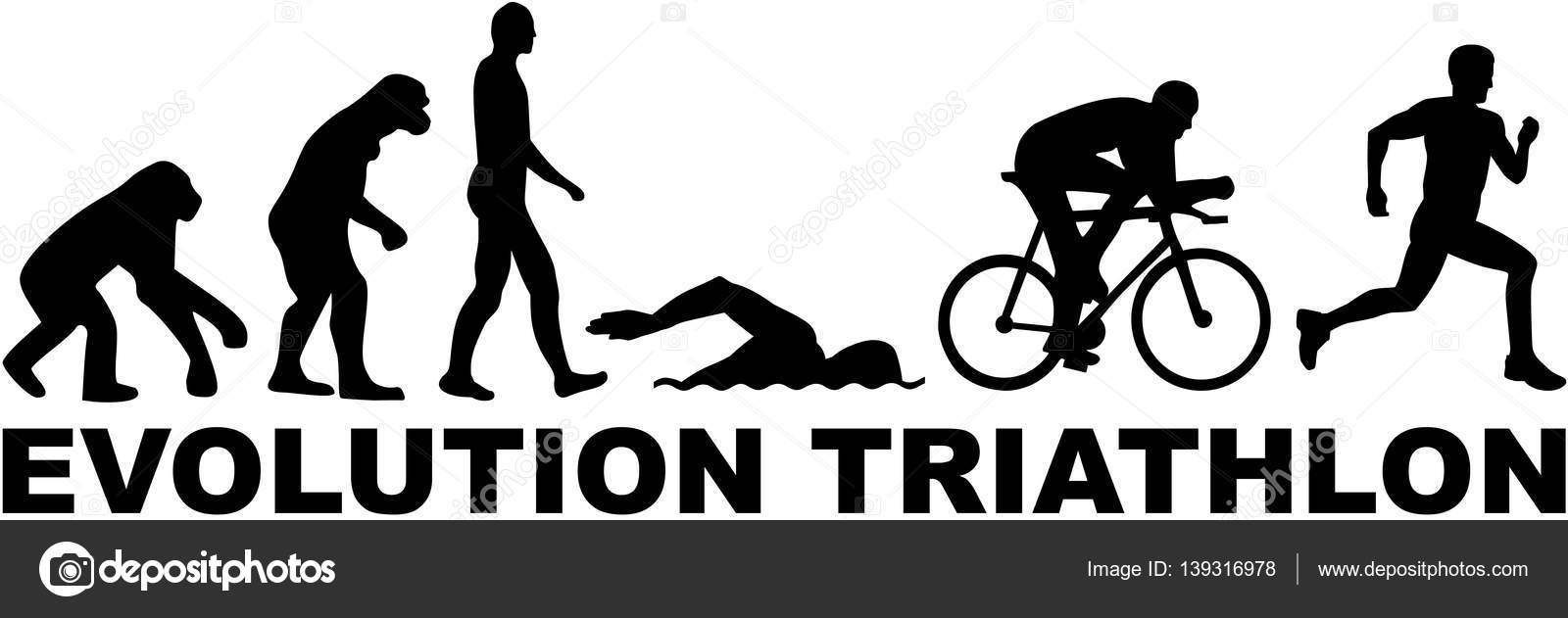 Vector Evolution Biking Evolution Triathlon Vector Stock Vector By
