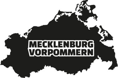 Mecklenburg-Western Pomerania harita ile Alman başlık