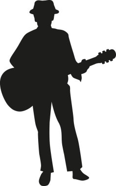 Şapka ile sokak müzisyeni