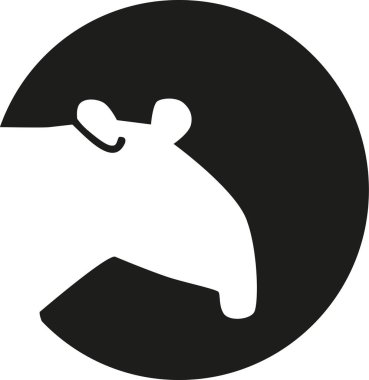 Tapir baş siluet ay önünde