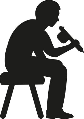 Dövmeci siluet vektör