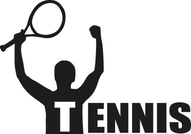 Tenis oyuncu kazanan kelime tenis ile