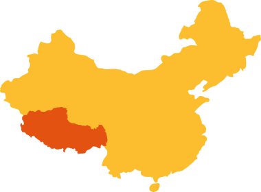 Tibet harita Çin Haritası