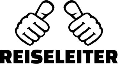 Tur Rehberi başparmak. Alman T-Shirt tasarım.