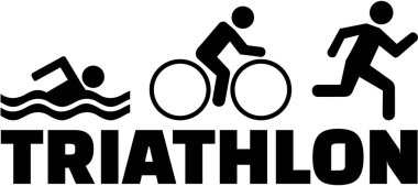 Piktogram çalıştıran triatlon Yüzme Bisiklet