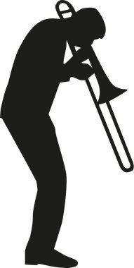 Trombon çalar siluet