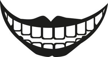 Koca ağız dudaklar ile gülüyor