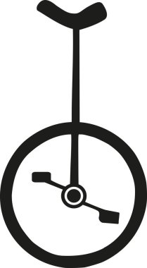 Tek tekerlekli sirk bisikletine siluet vektör