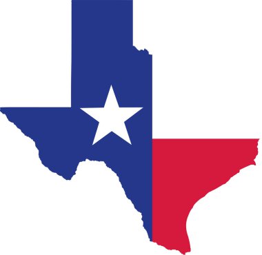 Texas devlet harita bayrak ile