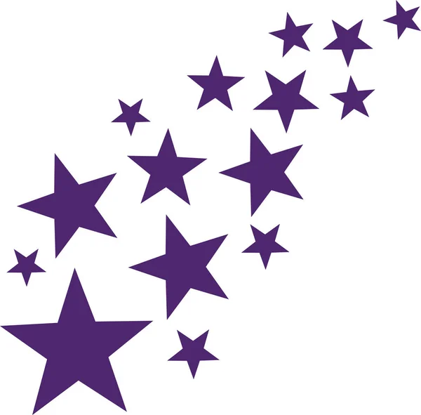 Lila étoiles tombantes — Image vectorielle