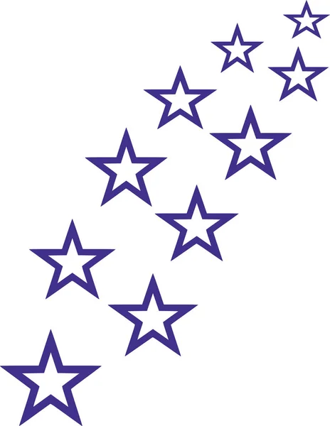Étoiles de contour bleu tombant — Image vectorielle