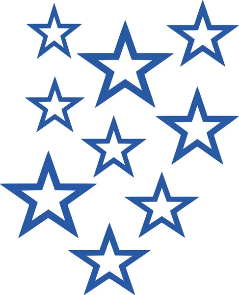 Fond des étoiles de contour bleu — Image vectorielle