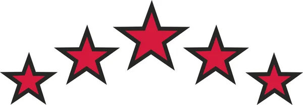 Rote Sterne mit schwarzem Umriss — Stockvektor