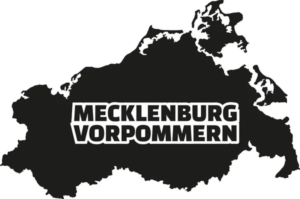 Mecklenburg-Western Pomerania harita ile Alman başlık — Stok Vektör