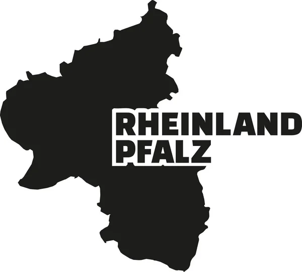 Rheinland-Pfalz harita ile Alman başlık — Stok Vektör