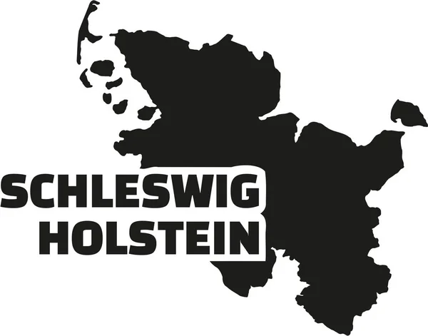 Schleswig-Holstein map with title — Stock Vector