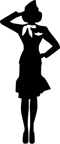 Stewardess Silhouette Pessoa — Vetor de Stock